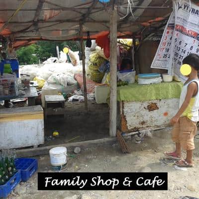 A family shop and cafe catering for the workers on the garbage dump.