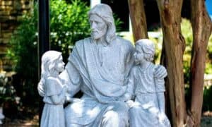 Statue of Jesus with children
