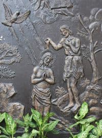 Bronze image of John Baptizing Jesus