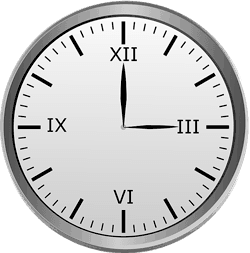 Clock stopped at 3.00pm