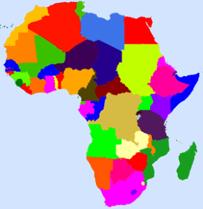 Coloured Map of Africa