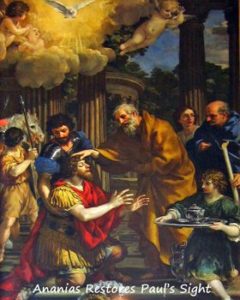 Ananias restores St Paul's sight