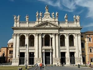 Photograph of the front of St John Lateran Basilica, Rome.
