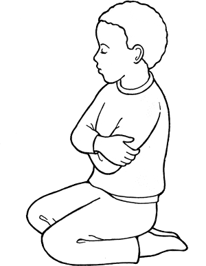 Sketch of boy kneeling