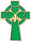 Green Celtic Cross with Shamrock at Centre
