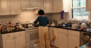 Woman working in kitchen