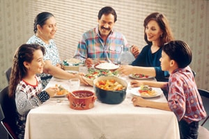 Family at mealtime