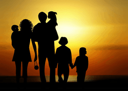 Silhouette of a family