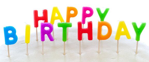 Multi-coloured Happy Birthday lettering.