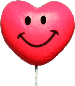 A smiley heart-shaped balloon
