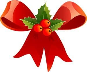 Ribbon and holly