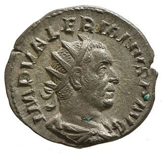 Portrait of Emperor Valerian on Roman Coin