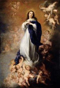 Image of the Blessed Virgin Mary surrounded by Angels