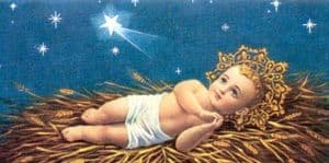 Image of Jesus in a manger.