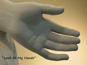 Jesus' pierced hand