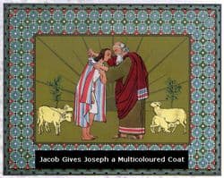 Abraham with Joseph wearing his coat of many colours