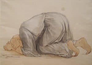 Sketch: Kneeling in prayer