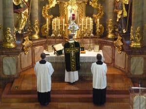 Image from scene in Latin Mass
