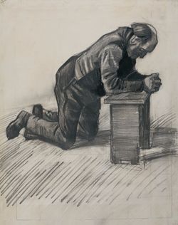 Sketch of Man praying