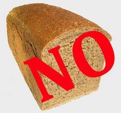 Loaf of bread with label - "No"