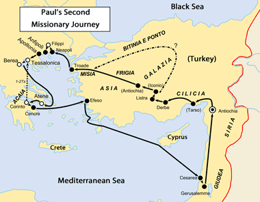 Map: Paul's Second Journey