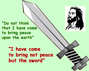 Compostte image of sword, Jesus and quotes