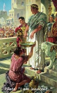 Sketch of Pilate washing his hands