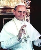 Image of Pope St Paul VI in white robes.