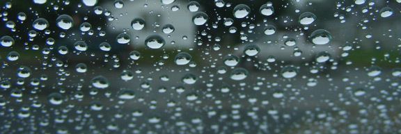 Rain drops on window.