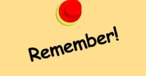 Post-it with the message, "Remember"