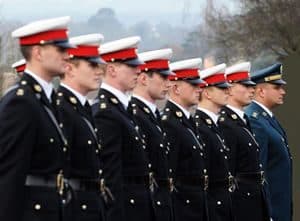 Line of Officials in Uniform