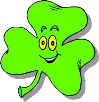 Small Green Shamrock with smiley face.