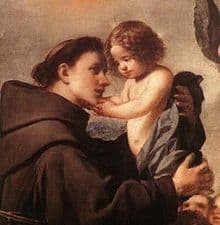 Image of St Anthony holding the Baby Jesus