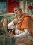 Image of St Augustine of Hippo kneeling in prayer