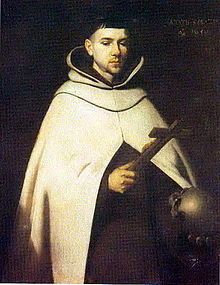 Image of St John of the Cross holding a wooden Cross.