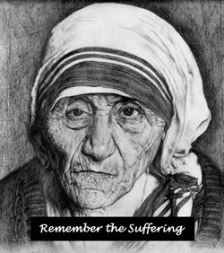 Sketch of St Mother Teresa of Calcutta.