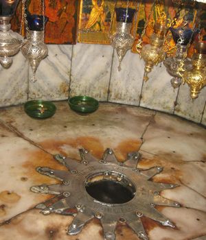 Star marking Jesus' birthplace in the Church of the Nativity