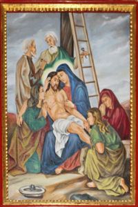 Thirteenth Station: Jesus is taken down from the Cross.