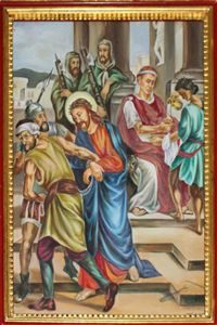 First Station: Jesus is led away to be Crucified.