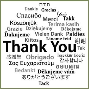Thank you in multiple languages