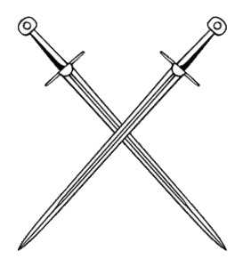 Two crossed swords