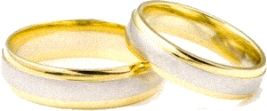 Two gold wedding rings