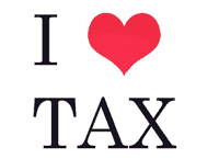 Sign: I love tax