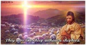 Jesus holding a Lamb