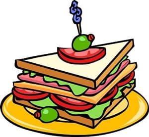 Coloured Sketch of a Sandwich