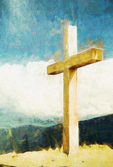 Cross on a hillside