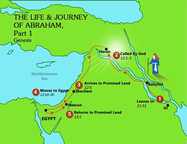 Map: Abraham's Life and Journey