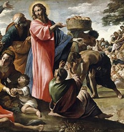 Jesus Feeding Five Thousand People